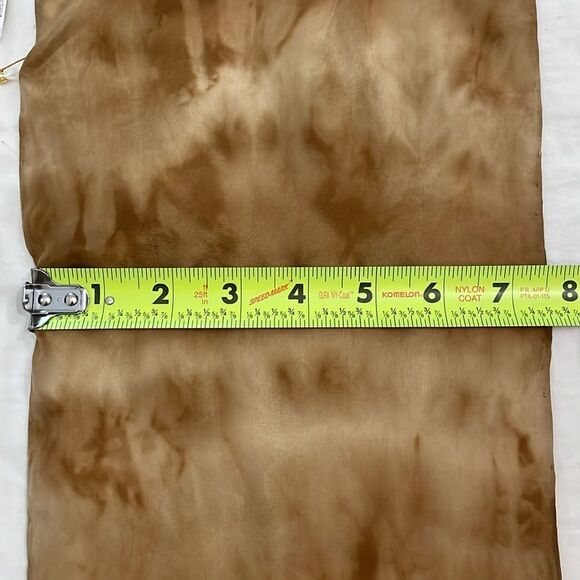 Artisan Black Walnut Eco-Dyed Silk Scarf by Winkie Allen Wearable Art 52x8 in - Picture 4 of 8